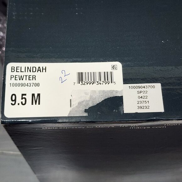 Karen Scott Belindah Sandals Size 9.5 M Metallic Pewter Open Toe Slingback Heels - Picture 13 of 13